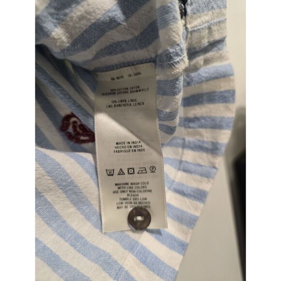 Anthropologie Akemi + Kin Women Striped Embroidered Textured Oversize Top XS EUC - Picture 8 of 10
